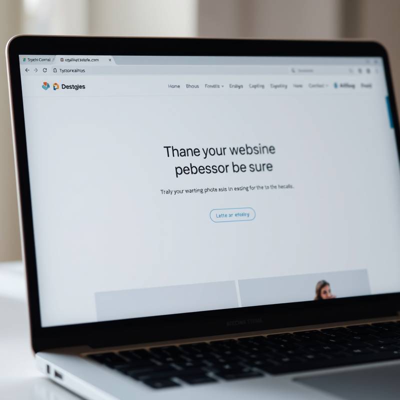 Close-up of a website design showcasing clean typography and modern layout on a laptop screen.