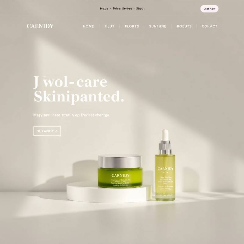 Elegant website design for Aurora Skincare, featuring minimalist aesthetics and a focus on product showcase.