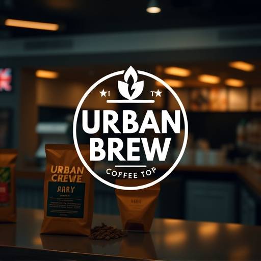Innovative branding for 'Urban Brew', showcasing a logo, color scheme, and packaging design that captures the essence of a modern coffee shop.