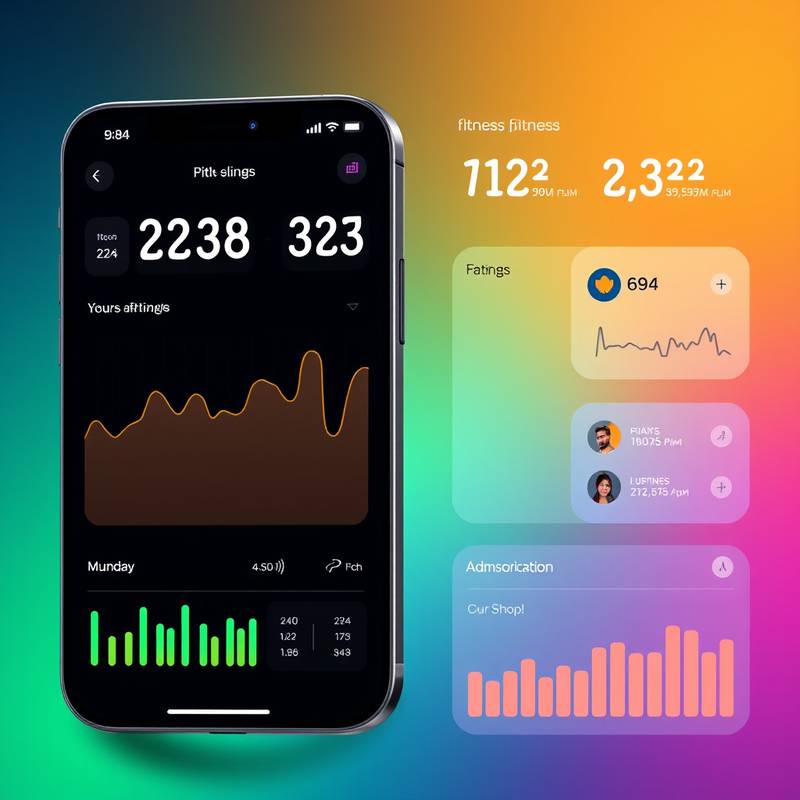 Mobile app design for Galaxy Fitness, demonstrating an interactive workout interface with dynamic data visualization.