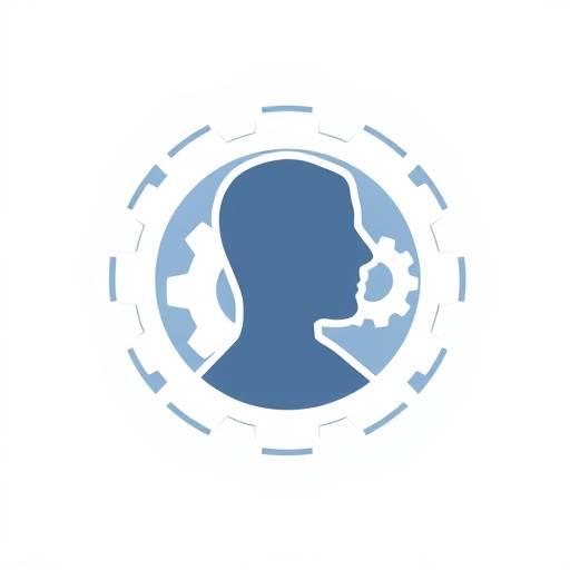 UX/UI Design Icon representing interlocking gears with a human silhouette, symbolizing the synergy of user experience and interface design